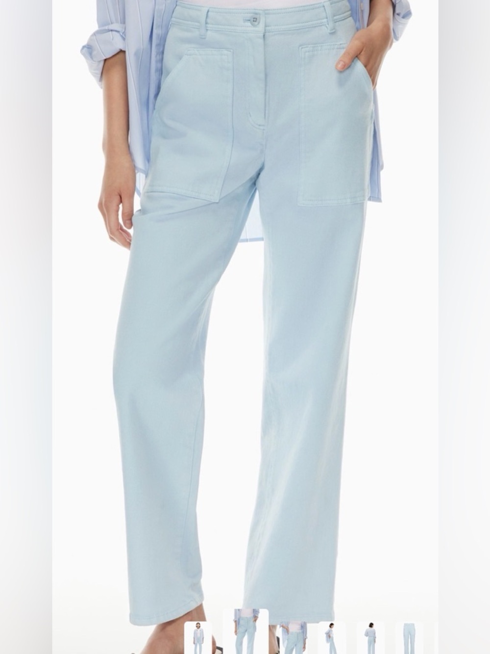 Wilfred Modern Utility Pant Light Blue mid-rise Straight Leg Women's  size 8
